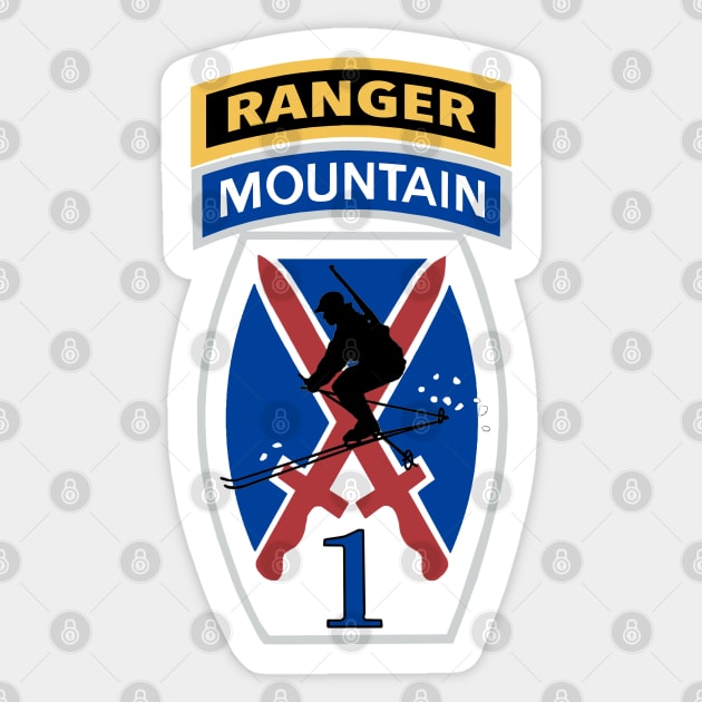 10th Mountain Division 1st Brigade Ranger Sticker by Trent Tides